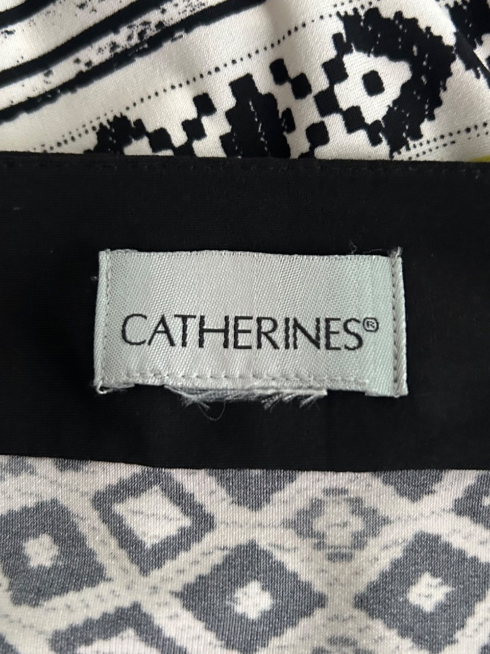 Catherines Womens Black & White Patterned Sleeveless Jersey Maxi Dress Size 1X - Picture 9 of 9